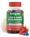 Fungies Lion's Mane Mushroom Gummies, 혼합 블루 베리 & 딸기 맛 - 성인 및 어린이 지원 뇌 건강,인지 기능, 초점, 기억 & 무, 60 서빙을위한 버섯 보충 거미