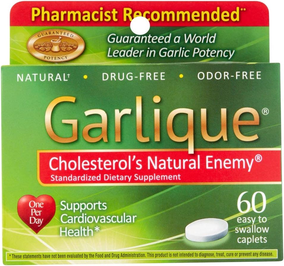 Allicin의 5000 mcg를 가진 Garlique 건강한 콜레스테롤 공식, 60의 Enteric 입히는 모자 (포장 3)