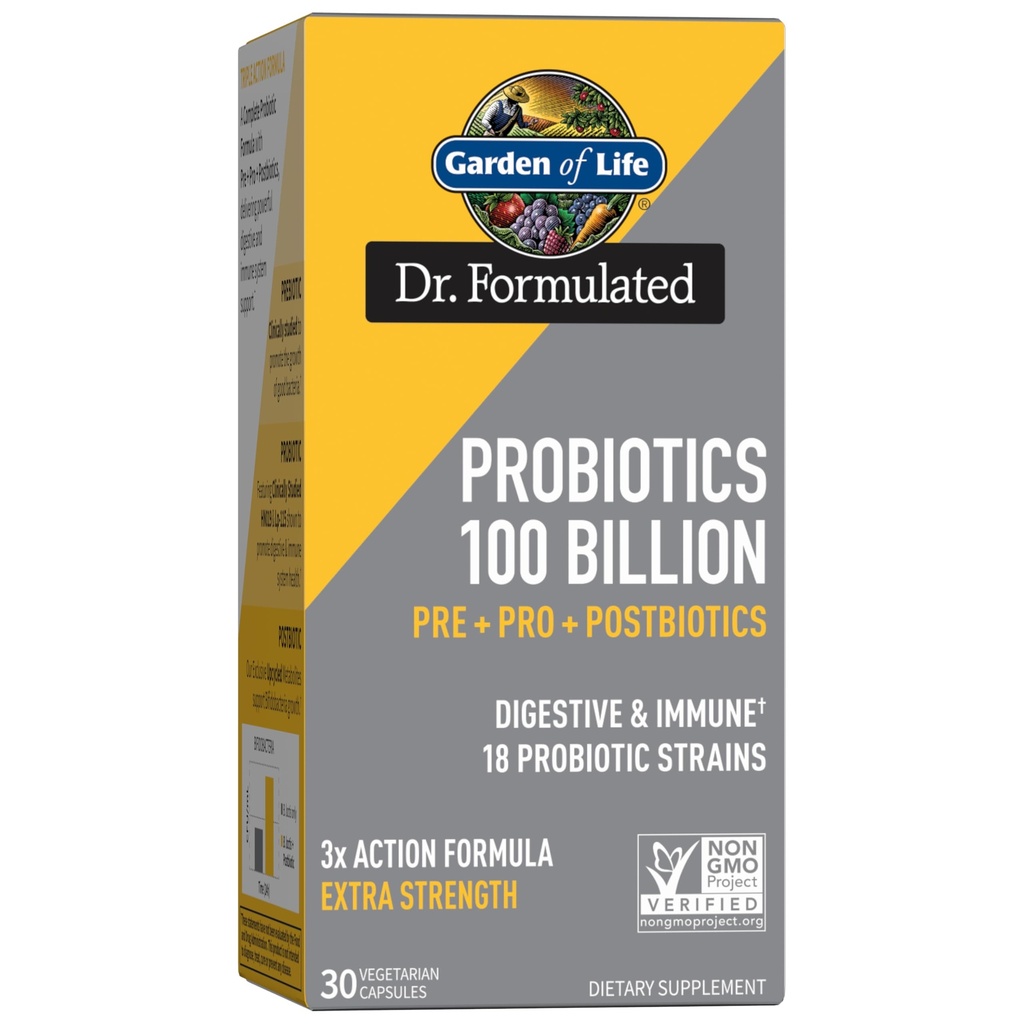 생명 박사의 정원은 Probiotics 100 억 CFU Pre + Pro + Postbiotics - 남성과 여성, 감자, Acacia, Postbiotic Metabolites, 30 캡슐에 대한 추가 강도 소화 및 면역 지원