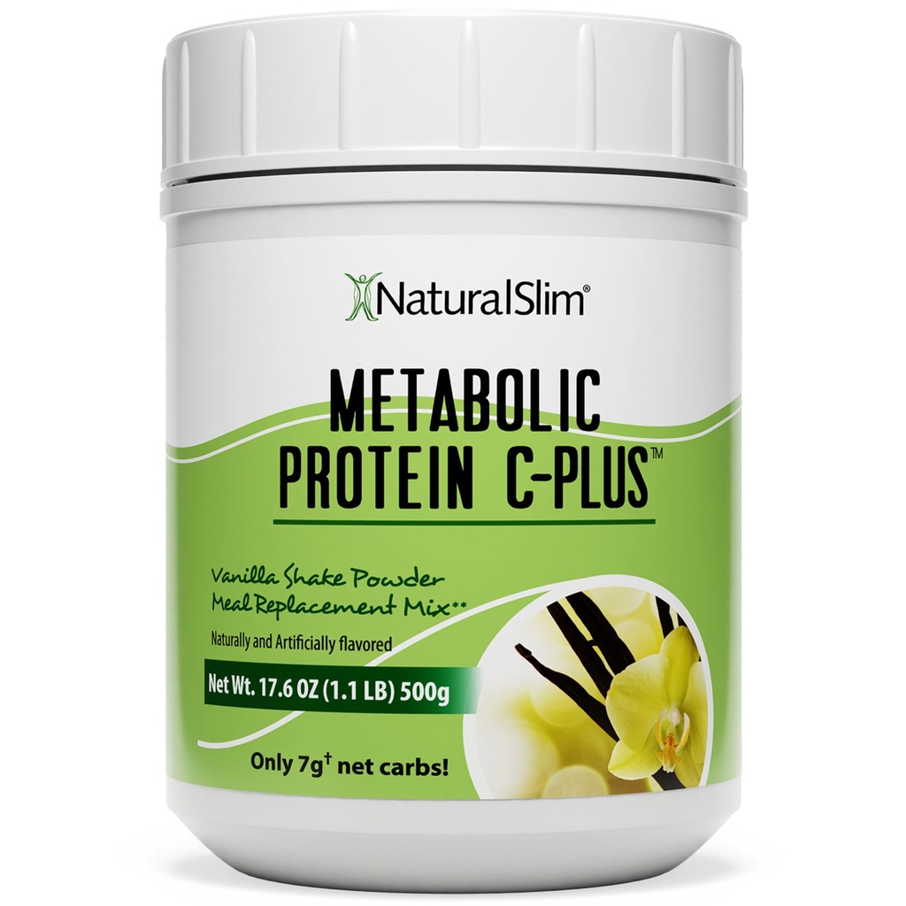 NaturalSlim Protein Powder with Vitamins and Minerals Metabolic C-Plus - 비타민 C, 아연 및 아미노산 - 초콜릿 단백질 분말 10 서빙 1.1 lb.