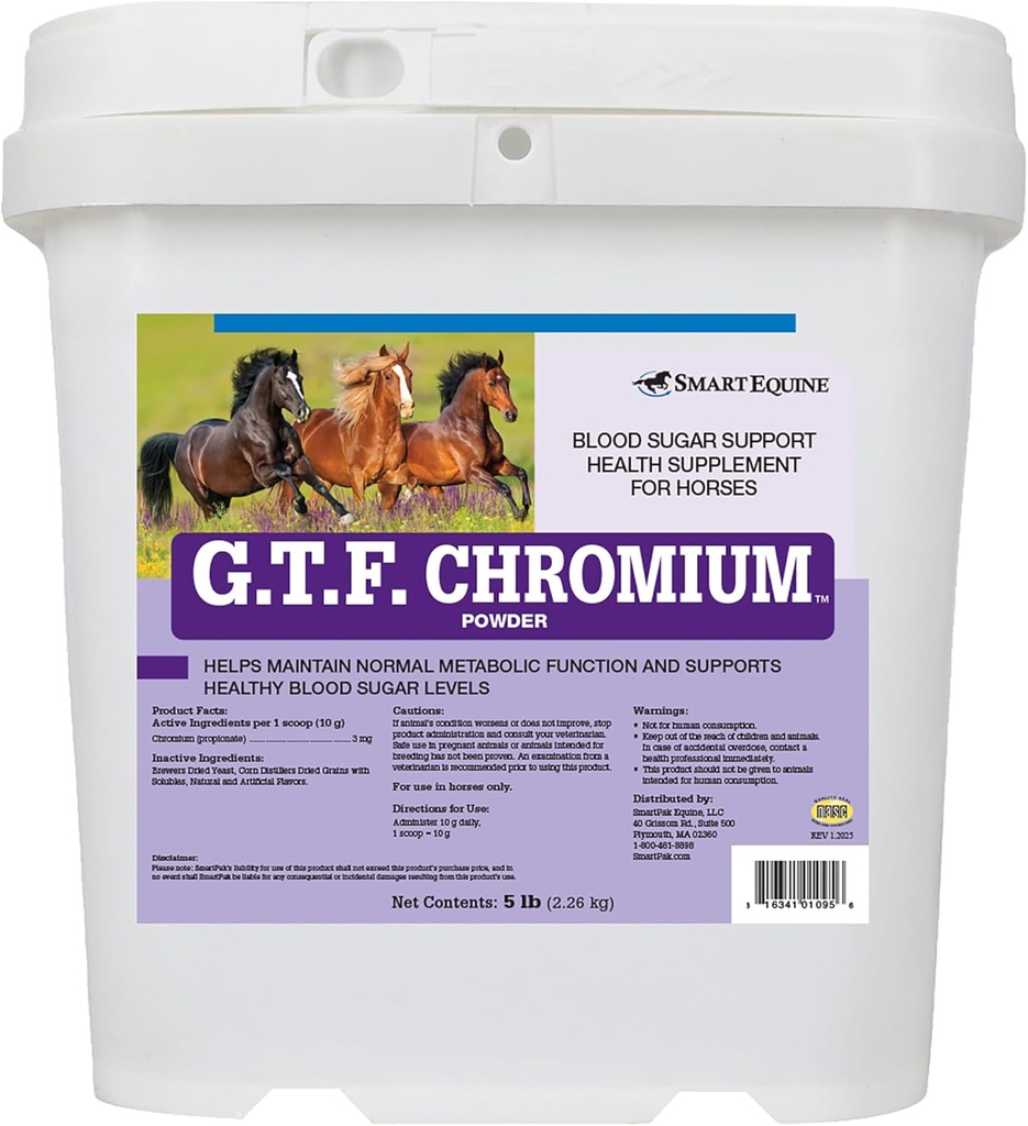 GTF Chromium® 파우더|말 대사 보조제, 대사기능 지원| 5 lb Bucket