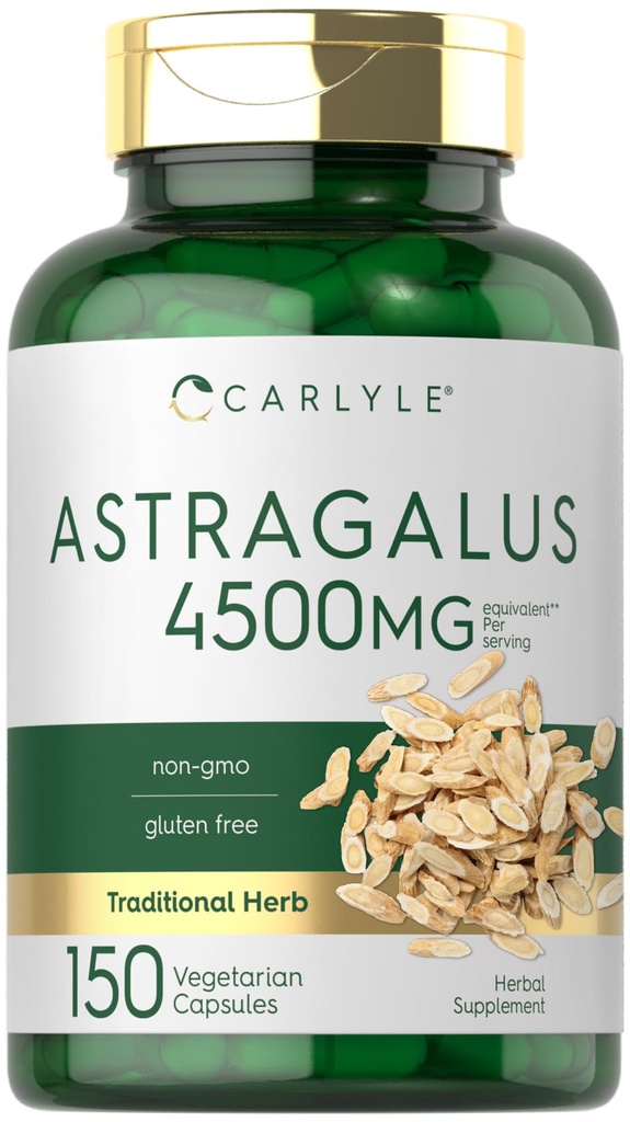 Carlyle Astragalus 뿌리 캡슐 4500mg | 150 개 | 채식, 비 GMO, 글루텐 무료 보충