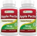최고의 자연 Apple Pectin 700 mg - 규정식 섬유 - Intestinal Support - 120 캡슐 (120 개)