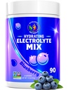 Blueberry Hydration Powder – Zero Sugar Electrolyte Drink Mix | 90 인분 | Keto, Vegan, Gluten-Free | 근육 회복, 에너지, 크림 릴리프 | 여성용 런너