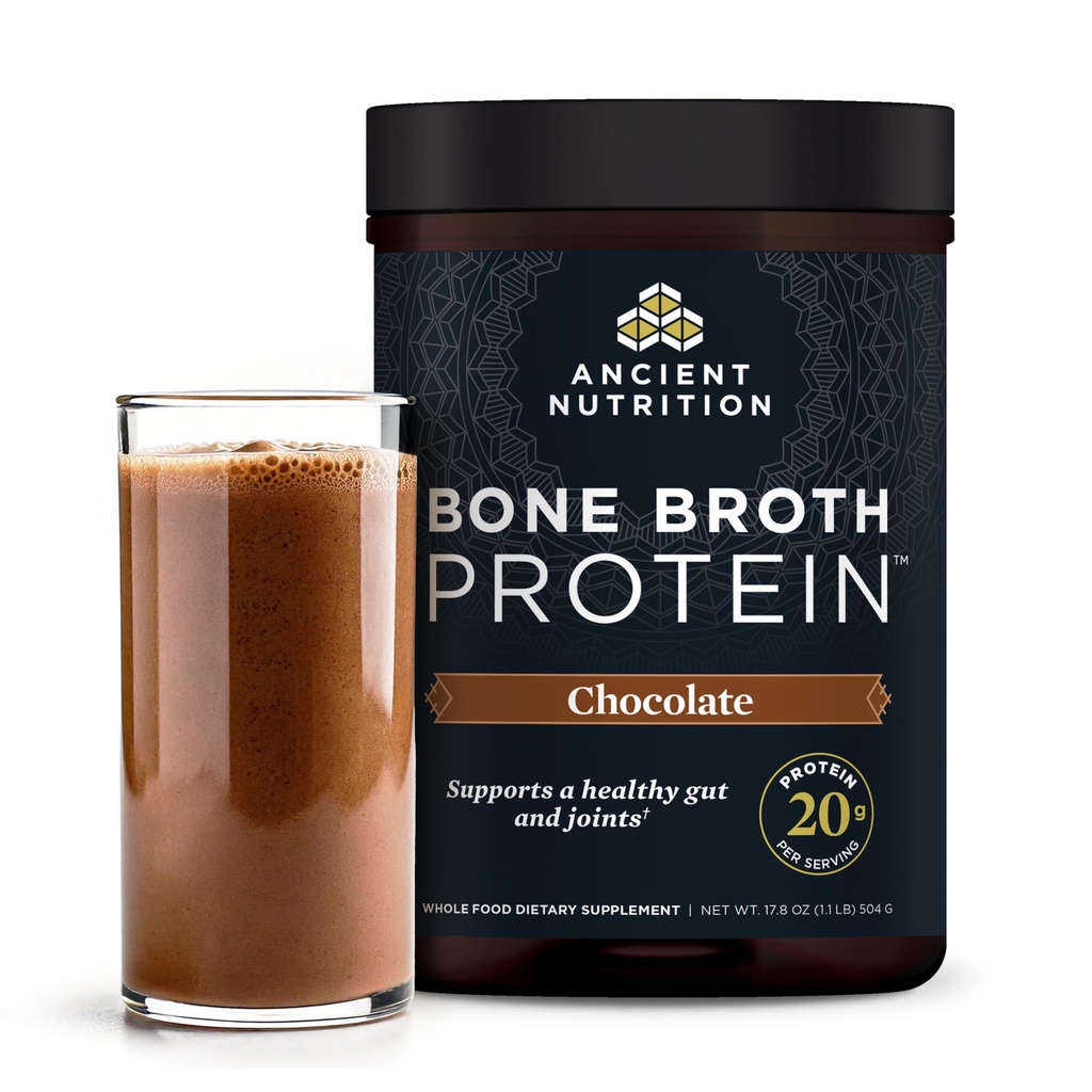 Real Bone Broth, Chocolate, 20g Protein Per 서빙 당 20g Protein, Gluten Free Hydrolyzed Collagen Peptides Supplement, Great in Protein Shakes