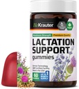 BIO KRAUTER Lactation Support Gummies - 60 Chews - 자연 Lactation Supplement - 염소 Rue, Fenugreek, 우유 이틀 추출물 - Vegan Breastfeeding 보조 식품