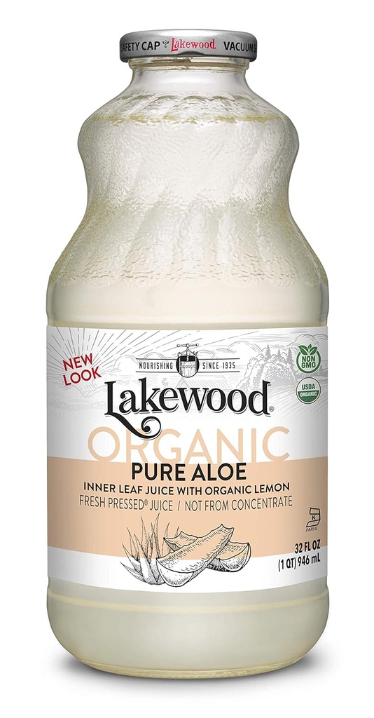 Lakewood 유기 순수한 알로에 안 잎, 신선한 압박되는, 32 Fl Oz, 6의 팩