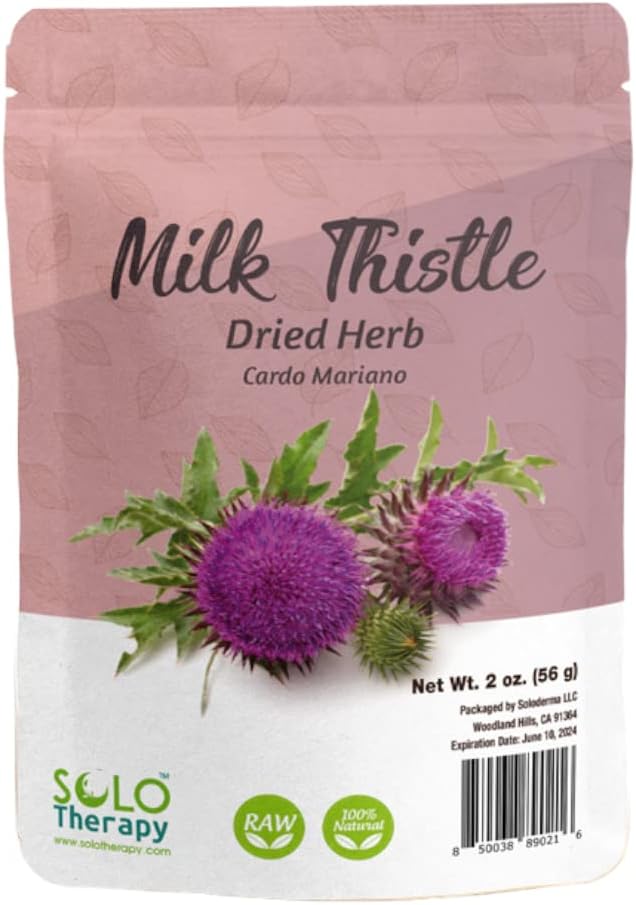 Solo Therapy Milk Thistle Herb 2 oz, Cardo Mariano Tea, Resealable Bag, Milk Thistle Tea, 멕시코 제품
