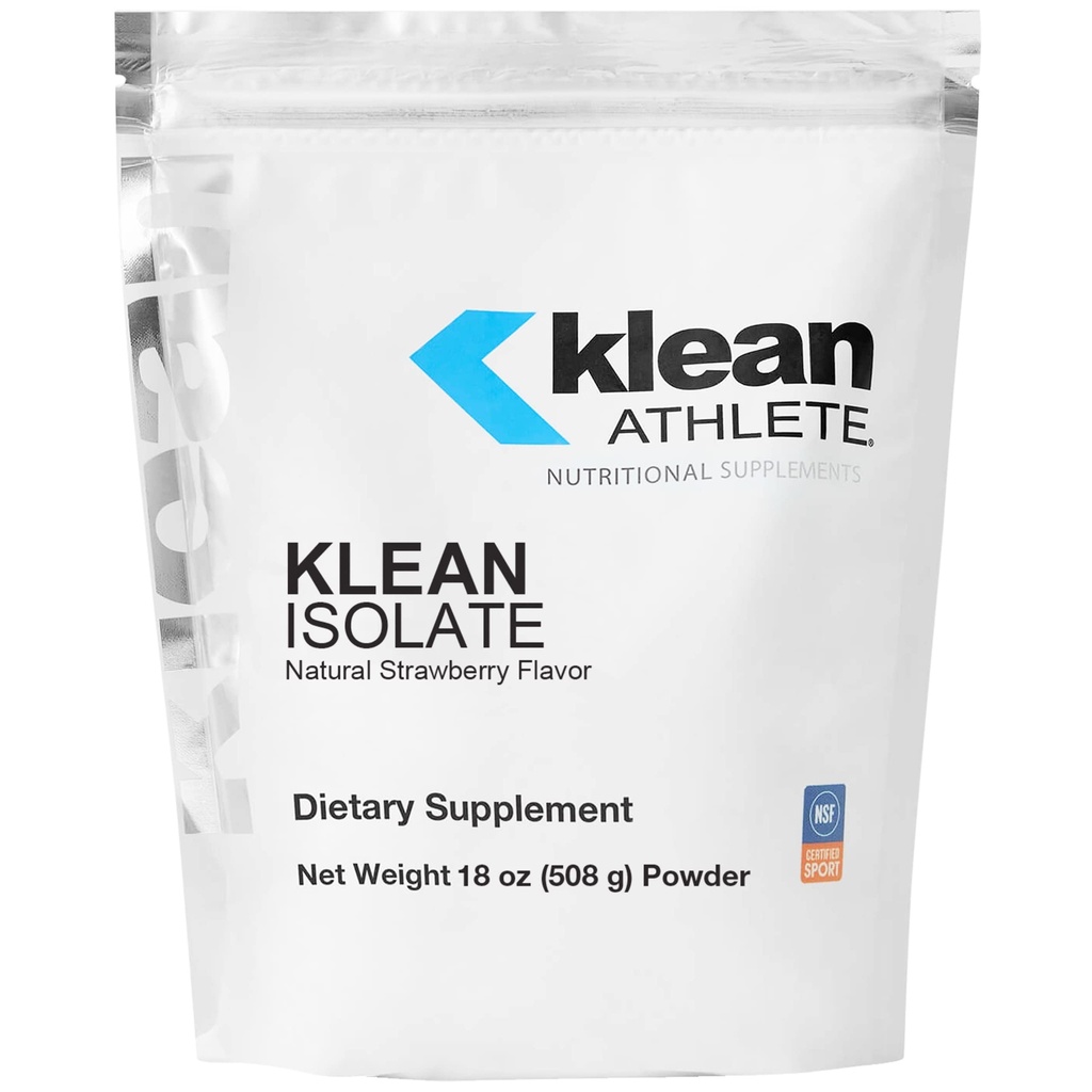 Klean Athlete Klean Isolate | 근육 Integrity를 위한 매일 단백질과 아미노산 섭취를 강화하는 Whey Protein Isolate | 스포츠용 NSF 인증 | 18 온스 | 천연 딸기 맛
