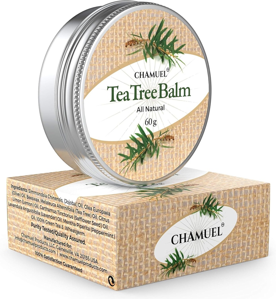 Chamuel Tea Tree Oil Balm - 모든 자연 | Soothing Eczema, Psoriasis, Rashes, Jock Itch, Insect Bites, Folliculitis, Acne, Itches, Cracked 하이힐, Cuticles, Saddle Sores & more!