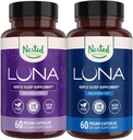 Nested Naturals Luna Sleep Aid Bundle | Luna & Luna Melatonin-Free Sleeping Pills with Natural 성분 Melatonin, Valarien, & More (120 개)