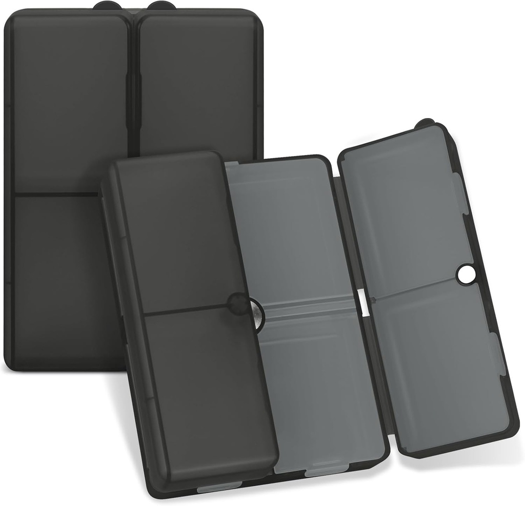 FYY Daily Pill 주최자,7 Compartments 휴대용 Pill Case Travel Pill 주최자,[Folding Design] 대형 Pill Box for Purse Pocket to Hold Vitamin,Cod Liver Oil,Supplements 및 Medication-Clear Black