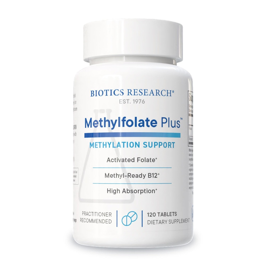 생물 연구 METHYLFOLATE PlusTM Methylfolate의 생물 활성 Folate + B12의 지원 심장 혈관 건강, 태아 발달, 신경 건강, 메틸화 지원, Homocysteine 수준. 120 정제