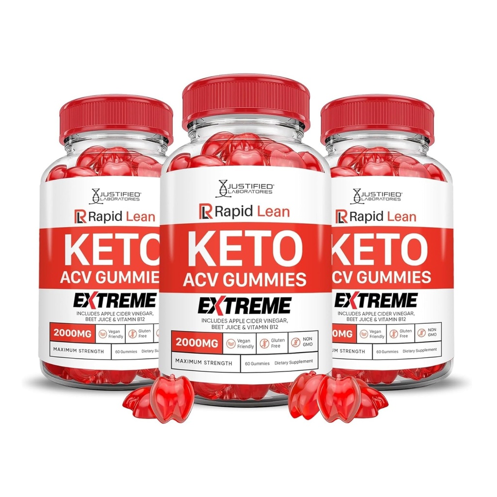 Justified Laboratories (3 팩 Rapid Lean Keto ACV Gummies Extreme 2000MG Rapid Lean Keto Gummies Apple Cider Vinegar Pomegranate Beet Juice Powder B12 Vegan Non GMO 180 Gummys와 공식화