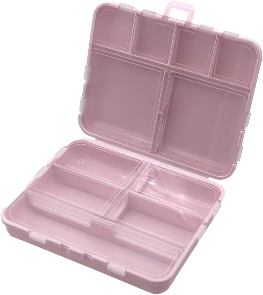 Ezy Dose Foldable 알약 상자, 약 플래너, 비타민 주최자 상자, 편리하고 사용하기 편한, 각종 크기를 가진 11 개인적인 격실, 친절한 여행, 조밀한 소형 약학 작풍, 분홍색