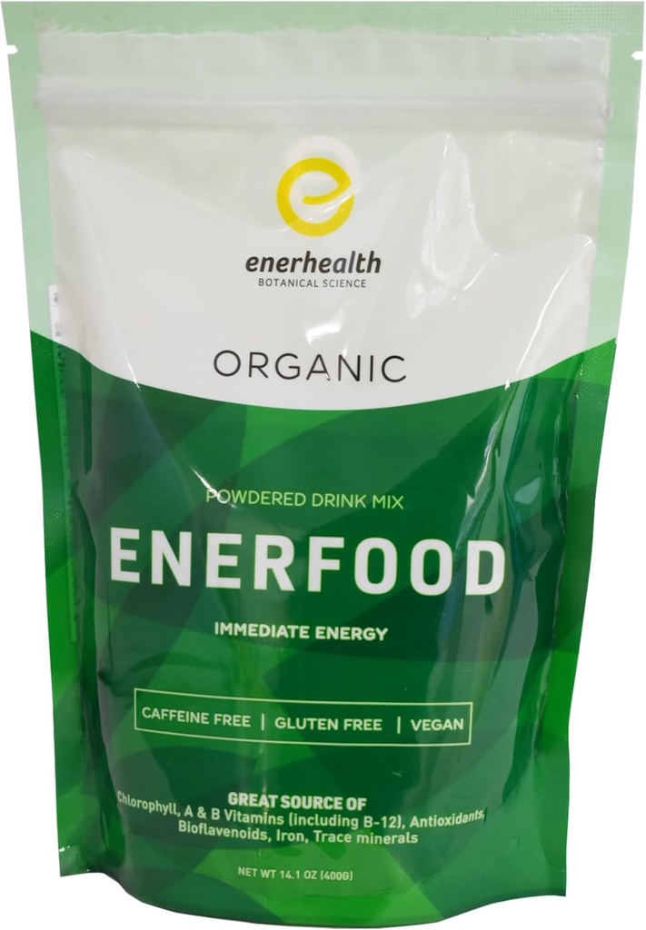 식물 Enerfood Powdered Drink Mix – Chlorophyll, 비타민, 산화 방지제, Bioflavonoids, 철 및 Detox, 에너지, 웰빙을위한 미네랄 20 유기 Superfoods Rich의 혼합 – 14.1 oz