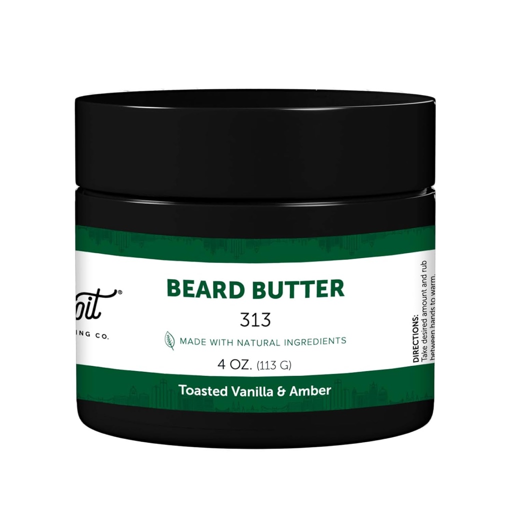 Detroit Grooming Co. Beard Butter for Men|소프트렌즈, 두껍게 & 수염과 사프플라워 오일 & 셔 버터 | 313 냄새, 4oz