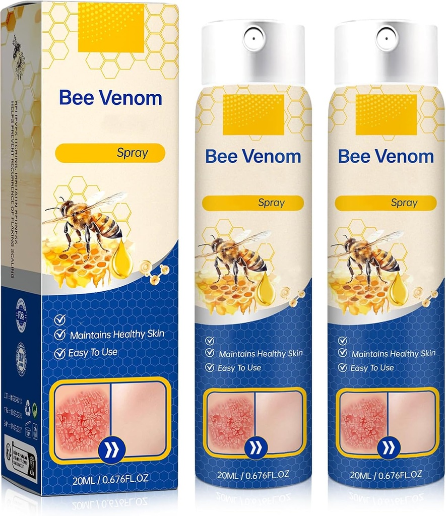 Bee Venom 스프레이 - 100 % 순수 천연 Venom 수리, 모든 피부 유형에 대한 꿀벌 Venom 스킨 스프레이 (2PCS)