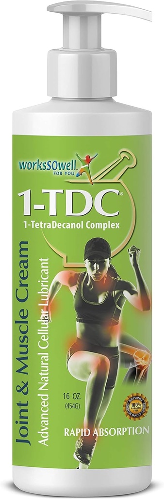 1tdc 합동 & 근육 기복 크림 - 뒤, 무릎, 목, 어깨, 엉덩이에 사용 - Soothes Stiff 합동, 근육 및 5-10 분에 있는 부상 - Relaxer - 16 oz