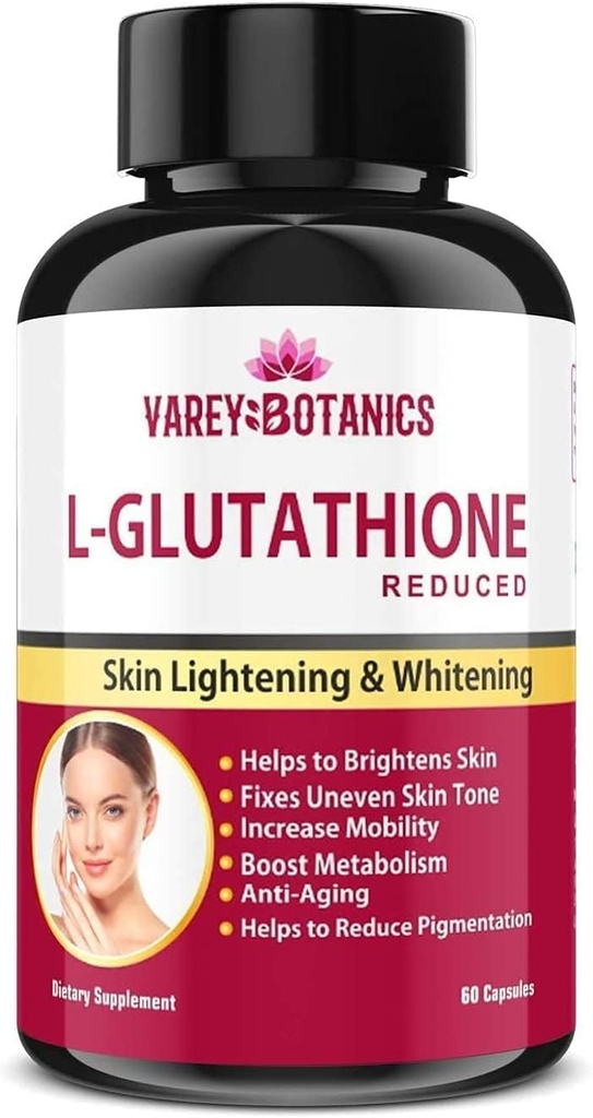 SPEC VAREY BOTANICS L-Glutathione 피부 희게하고 비타민 C & E, Biotin와 포도씨 Extract-1000 mg-for 남자와 여자 - 60 캡슐을 가진 점화 캡슐