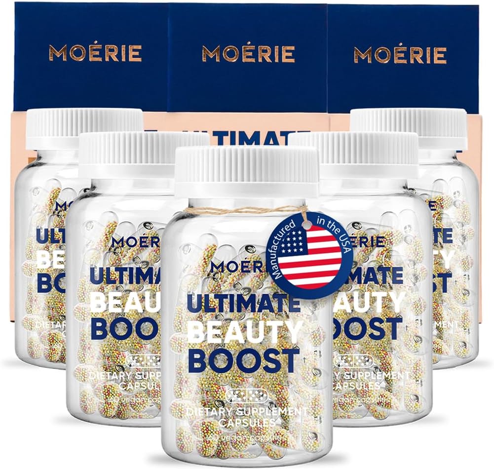 여성 및 남성을위한 Moerie Hair growth 보충교재 - Biotin, Q10 & Minerals - 더 두꺼운, Fuller Hair & Hair Loss Treatment - 고급 Beadlet Delivery System - 360 알약