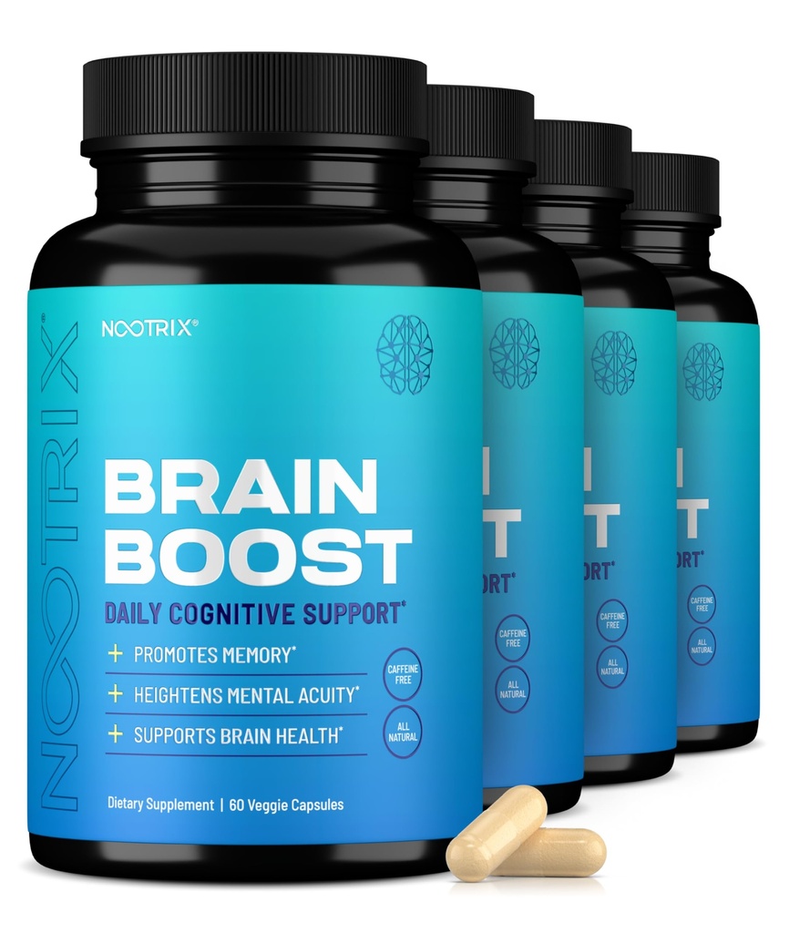 Nootrix 두뇌 부스트 Nootropic 보충교재 | 지원 기억, 정신 초점, Cognitive 건강 & 에너지 | 카페인 자유로운, 승진 건강한 계류 & 뇌 기능 w/Gingko Biloba & DMAE | 240의 캡슐
