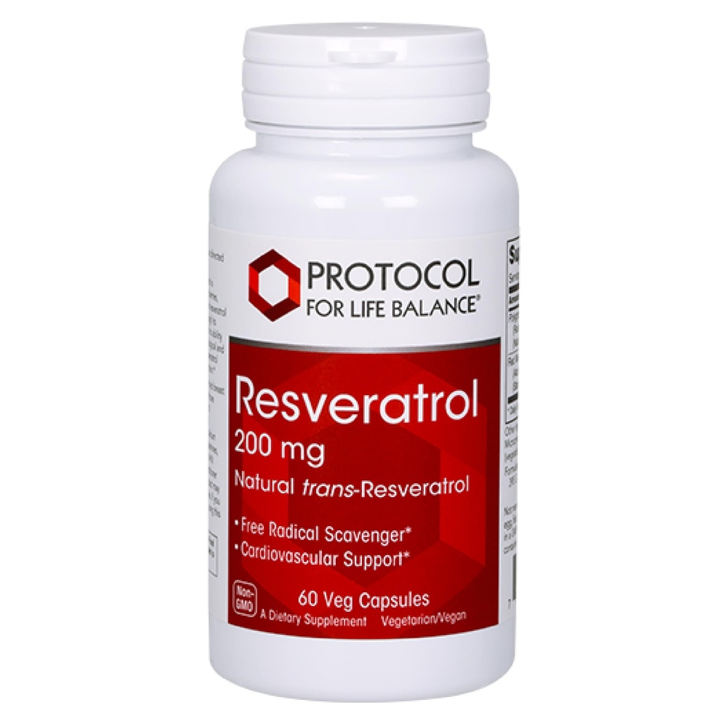 LIFE BALANCE Resveratrol 200 mg - Trans-Resveratrol - 일본어 Knotweed 및 포도 씨앗 추출물 - Vegan & Non-GMO - 60 Veg 캡슐