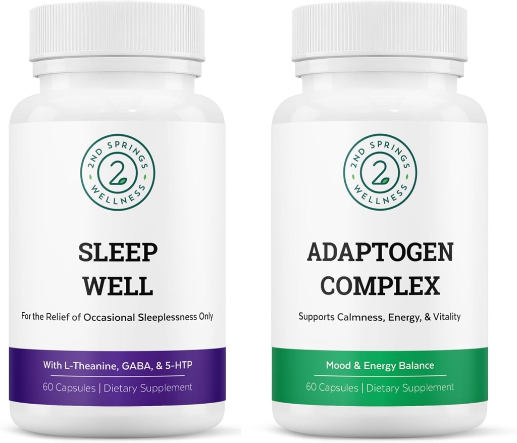 Sleep Well & Adaptogen Complex Bundle - 웰빙 및 균형 잡힌 삶을위한 마음과 스트레스 완화