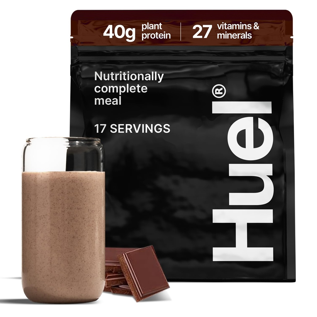 Huel Black Edition | 초콜릿 40g Vegan Protein Powder | 영양분 완비 | 27 비타민과 미네랄, 글루텐 프리 | 17살
