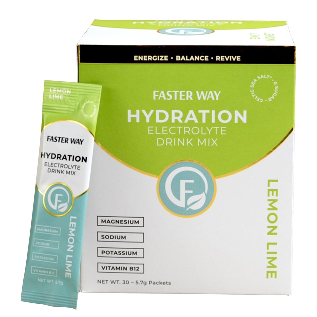 더 빠른 방법 - Hydration - 전자 음료 혼합 - Apple Cider Vinegar, Choline, Probiotics & Natural B 비타민 - Energize & Revive - 분말 패킷 - Zero Sugars - 글루텐 무료 - 레몬 Lime -30 팩