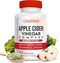 Apple Cider Vinegar Complex 캡슐 - Gut Support, Balanced Weight & Body Detox 용 90 일 공급 캡슐 - Cidermax의 모든 천연 비타민 B6, Ke, 칼륨 및 Spirulina 보충