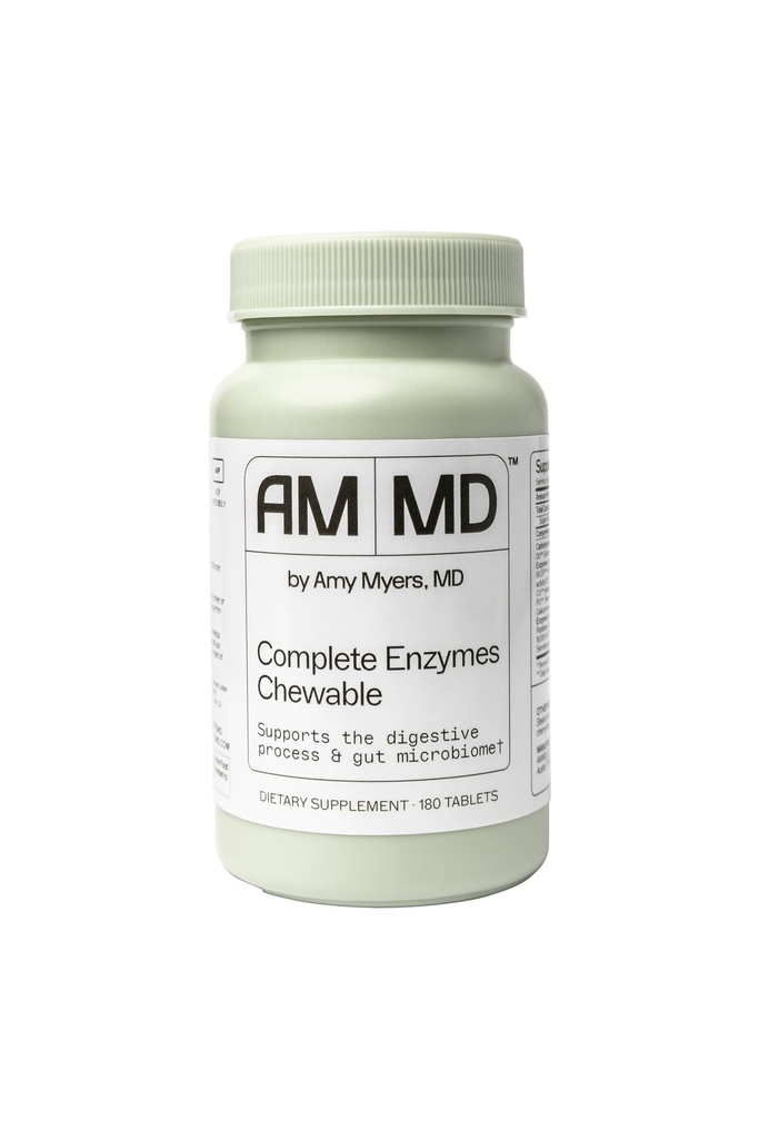 Amy Myers MD Digestive Enzymes Chewable – 완전한 효소 지원 누설 Gut, 산성 Reflux, 가스, bloating, 글루텐 노출 – Amylase, Lipase, Lactase, 알칼리성, Protease, Sucrase + 더 – 180 정제