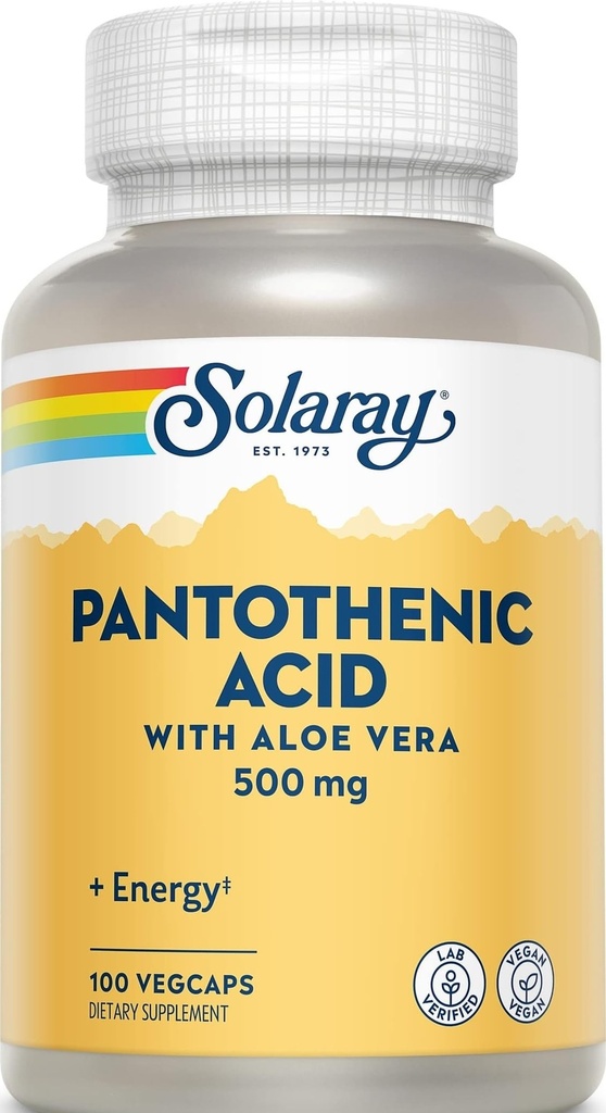 Solaray Pantothenic 산 500mg -100 모자