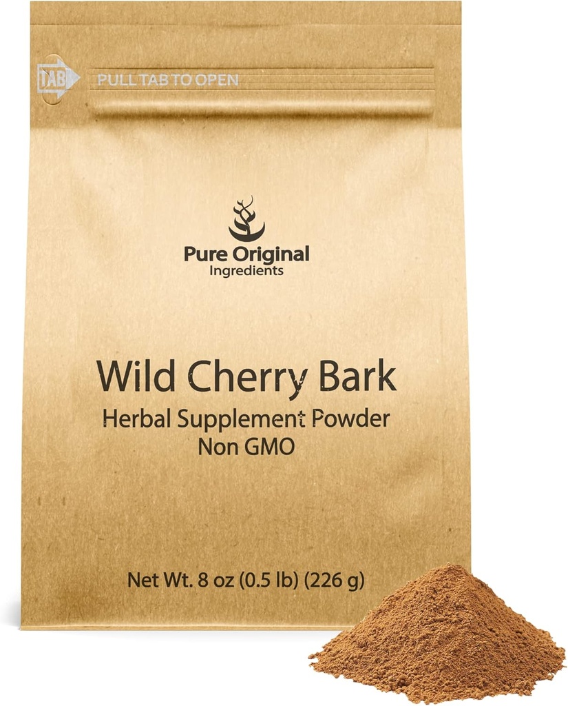PURE ORIGINAL INGREDIENTS Wild Cherry Bark (8 oz) 비 GMO, 필러 또는 첨가제 없음
