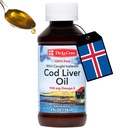 De La Cruz Cod Liver Oil Liquid - 순수한 야생 잡힌 아이슬란드어 물고기 기름 4 FL OZ (118 mL)