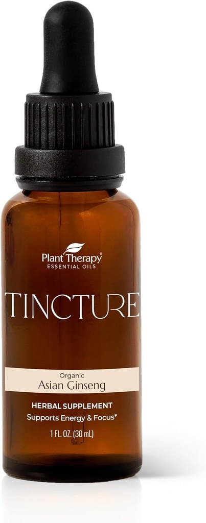 식물 치료 유기 아시아 인삼 뿌리 초본 보충교재 Tecoture 30 mL (1개 oz) 에너지, Encourages 정신 초점, Vegan, 비 GMO, 글루텐 자유로운, 액체, 1개의 병을 위해 중대한