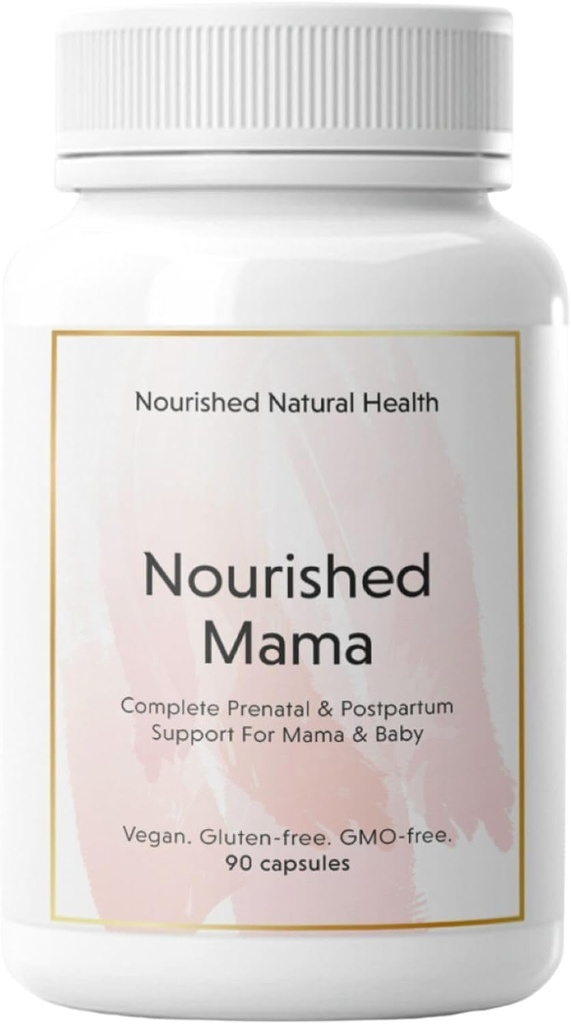 Nourished Mama Prenatal Multi Vitamin - Preconception, Pregnancy, Postpartum 및 Breastfeeding 지원을위한 Vegan Multivitamin - 메틸화 된 Folate 및 높은 복용량 Choline - 90 캡슐에 넣기