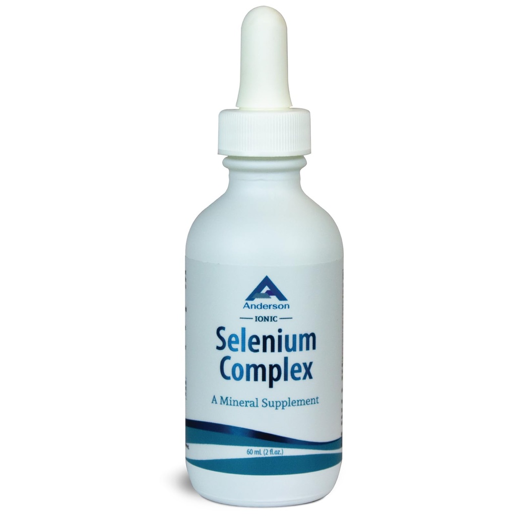 Anderson Ionic Selenium Complex, Liquid Selenium Supplement Drops, Thyroid 및 Immune System, Antioxidant, Fights Free Radicals, Dropper가있는 광 유리 병, 40 서빙, 2 fl oz