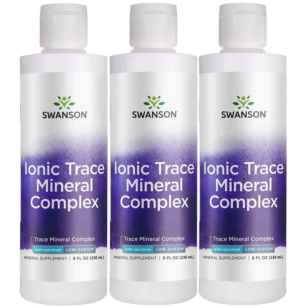 Swanson Concentrace Trace Mineral Drops 8oz-Complete Mineral Complex for Energy, Hydration, & Magnesium, 칼륨, 칼슘 (3 팩)와 같은 72 높은 흡수 이온 광물에 전해질 균형