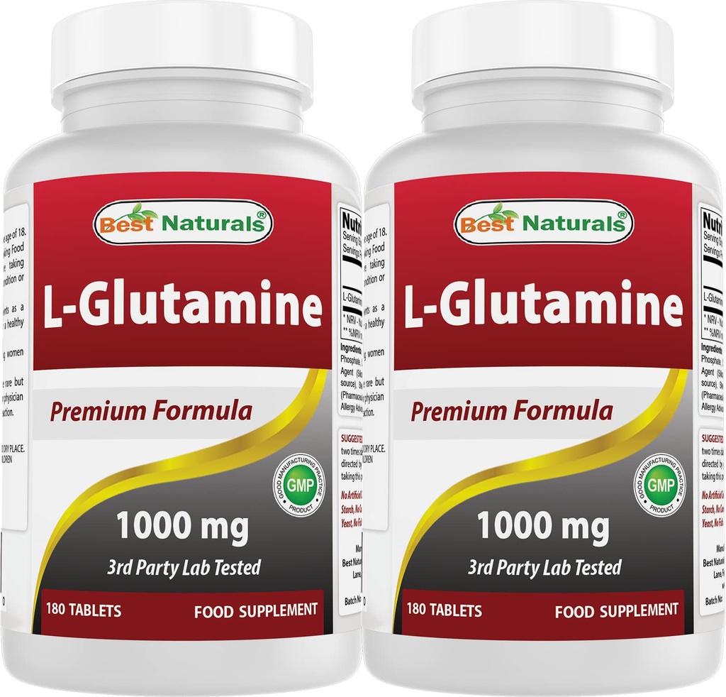 최고의 자연 L 글루타민 1000 mg 180 정제 (180 개)