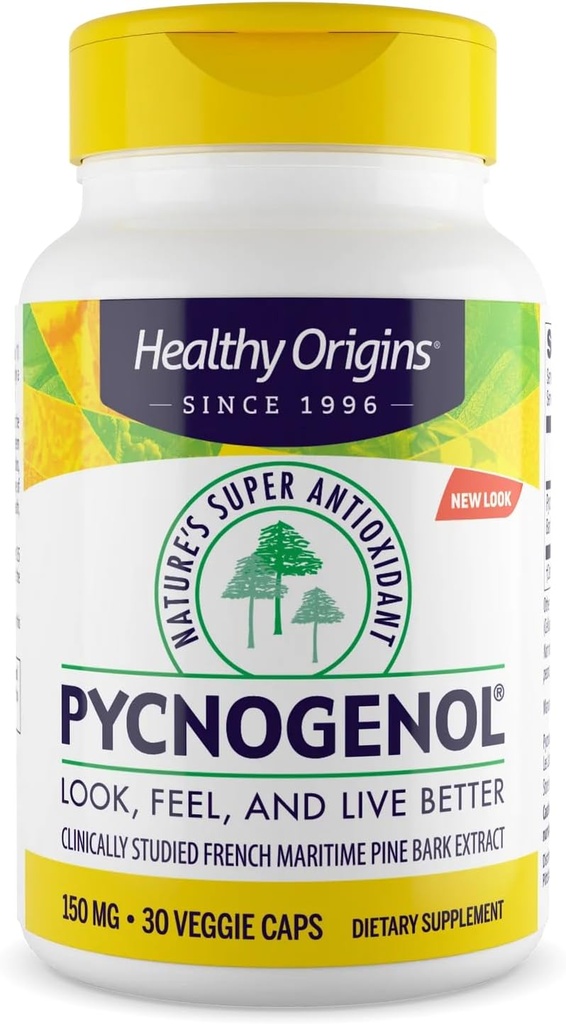 건강한 근원 Pycnogenol 150 mg의 프랑스 해상 소나무 껍질 추출물, 성격 최고 산화 방지제, 산화 방지제, 비 GMO, 채식주의자, 30의 Veggie 캡슐