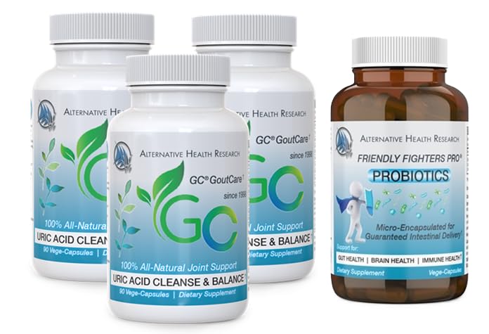 GC® GoutCare 및 친절한 Fighters® Probiotic: Uric Acid Cleansing 패키지