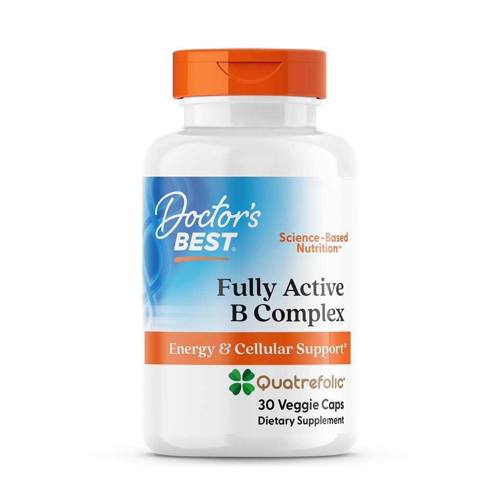 의사 최고의 완전 Active B Complex, 에너지 및 세포 지원, 비 GMO, 글루텐 무료, Soy Free, Vegan 30 Veggie Caps