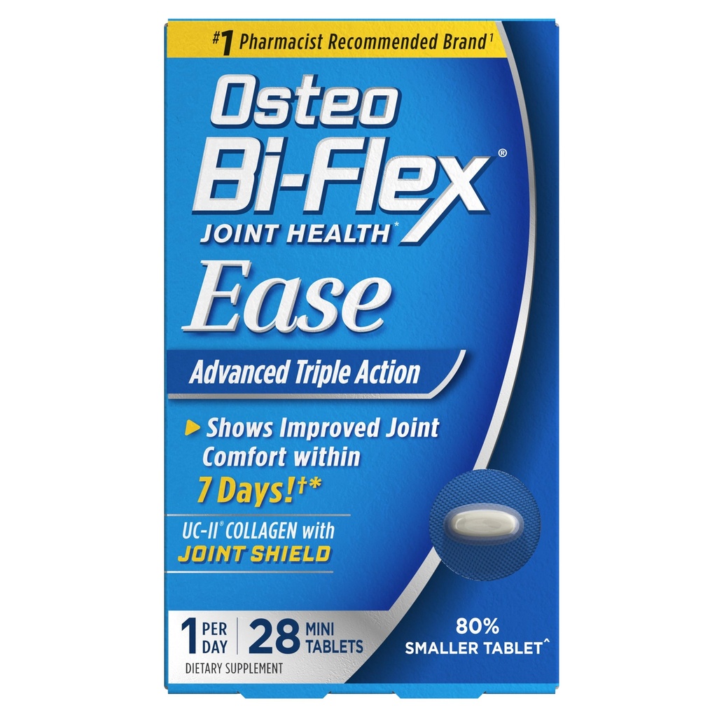 Osteo Bi-Flex Ease 비타민 D 합동 보충교재, 소형 정제, 28 조사를 가진 진보된 세겹 활동