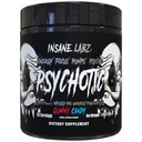 Insane Labz Psychotic Black Edition Mid Stimulant Pre Workout Powder, 에너지 초점 펌프, AMPiberry, 35 서빙 (Gummy Candy)에 의해 연료로 Creatine Beta Alanine Taurine로로드