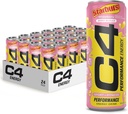 Cellucor C4 성능 에너지 음료 | STARBURST Strawberry | Zero Sugar Carbonated Preworkout Energy | 베타 알라닌 200mg 카페 | 12 Fl Oz (24 Pack)