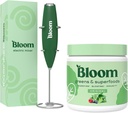 Bloom Nutrition Superfood Greens Powder, Probiotics 및 Prebiotics, Gut Health, Bloating Relief, Original + Milk Frother 고출력 핸드 믹서가있는 소화 효소