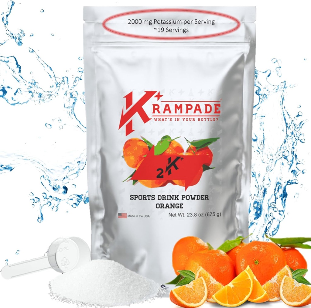 크루 이드 전해질 분말 칼륨 보충 - 2000 mg K +, >2X 코코넛 워터보다 더 많은 | 크루 이드 릴리프 및 예방 | Hydration Powder