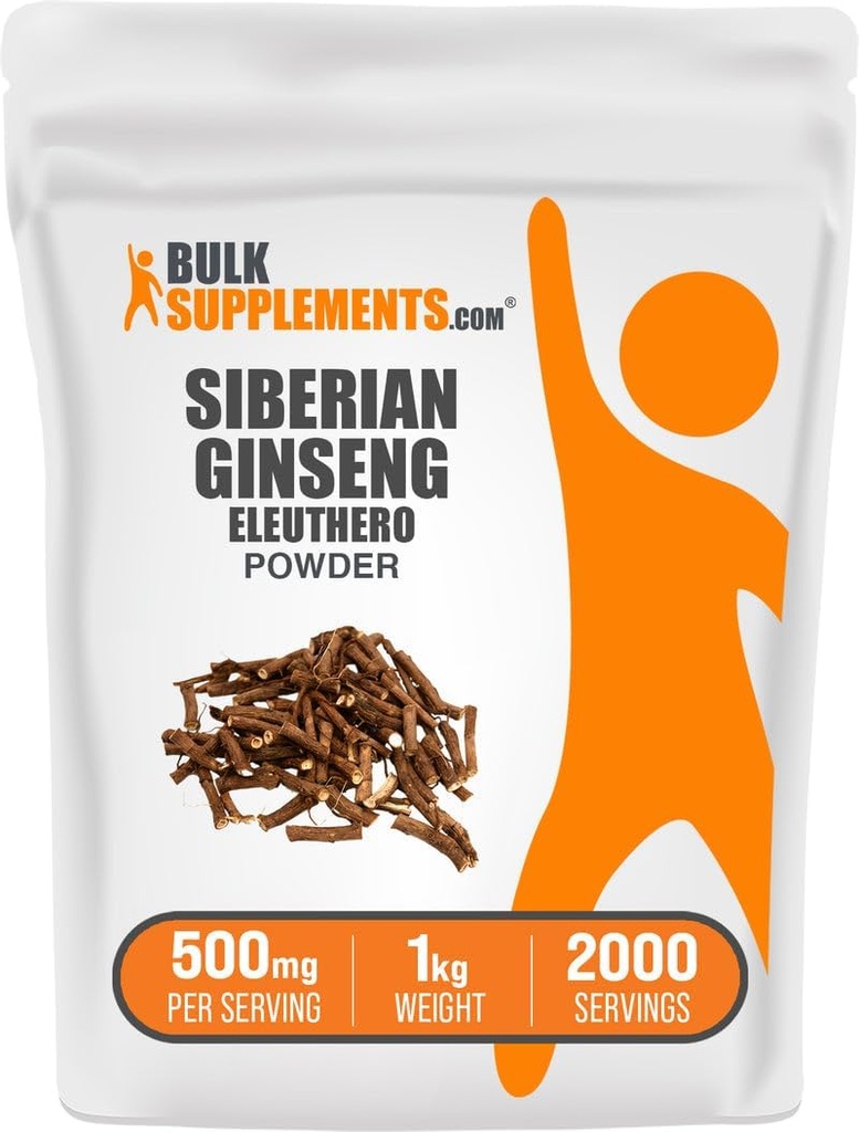 BulkSupplements.com Eleuthero 분말 - Siberian Ginseng 분말, Eleutheroccus senticosus, Ginseng 초본 보충 - 글루텐 무료, 봉사 당 500mg, 1kg (2.2 lbs) (1의 포장)