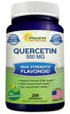 aSquared 영양 Quercetin 500mg 보충교재 - 200의 캡슐 - 심장 혈관 건강을 지원하기 위하여 Quercetin Dihydrate - 면역 반응을 개량하는 최대 힘 분말 복잡한 알약